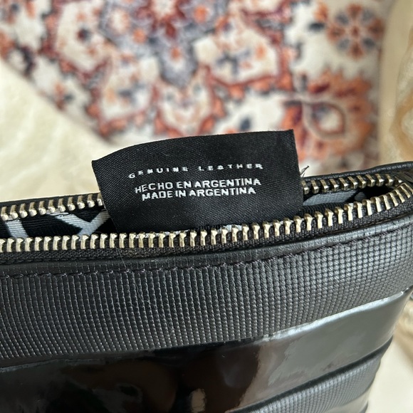 Peter Kent Genuine Leather Tassel Stones Clutch Crossbody Bag - Picture 7 of 8